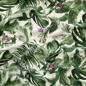 Viskosestoff RADIANCE Jungle flowers green digital print