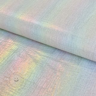 Double gauze/musselin FOIL Rainbow multicolour