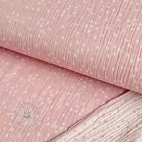 Double gauze/musselin JACQUARD Tossed dots pink