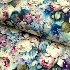 Jersey VISCOSE LYCRA HEAVY Flower canvas design A digital print