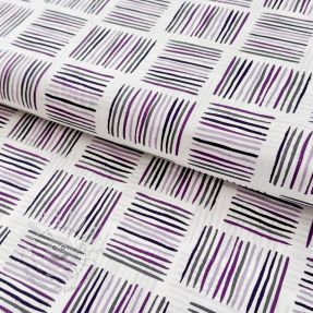 Baumwollstoff Square stripes Snoozy violet