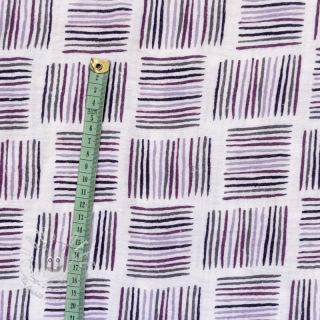 Double gauze/musselin Square stripes Snoozy violet