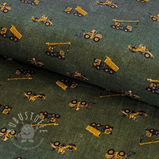 Double gauze/musselin Jeans construction vehicles army