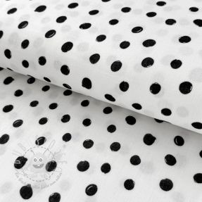Double gauze/musselin Draw dots Snoozy white