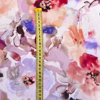 Viskosestoff Twill Blury florals purple digital print