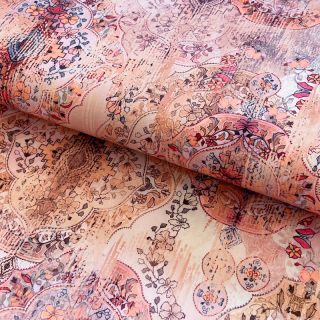 Viskosestoff Satin antique Maroque pink digital print