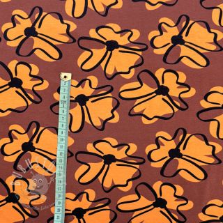 Jersey Retro flowers brown