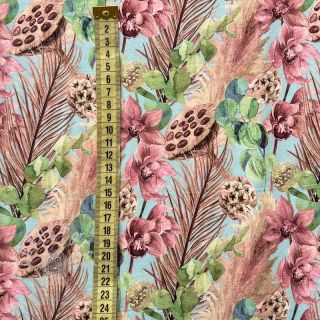 Jersey Painted flowers SNOOZY design A digital print