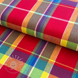 Baumwollstoff Check madras dark red