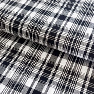 Baumwollstoff Check madras black