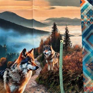 Sweatstoff Pack of Wolves PANEL digital print