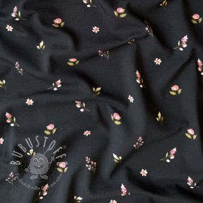 Jersey Rabbits and flowers TOSSSED navy digital print