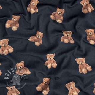 Jersey Teddy bears navy digital print ORGANIC