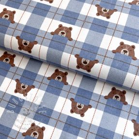 Baumwollstoff FLANNEL Bear check jeans