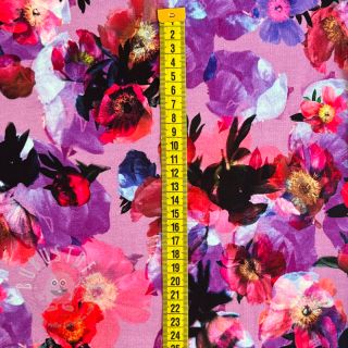 Sweatstoff Wild rose lavender digital print