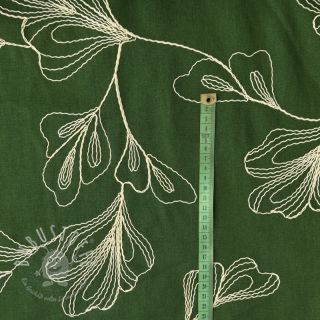 Viskosestoff leinen EMBROIDERY Greenery