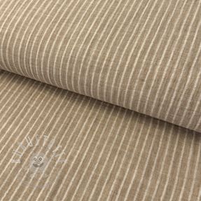 Double gauze/musselin YARN DYED Stripes taupe