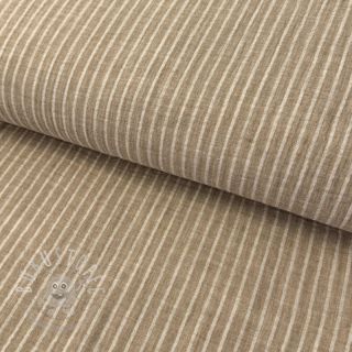 Double gauze/musselin YARN DYED Stripes taupe