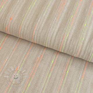 Viskosestoff leinen NEON stripe multicolour