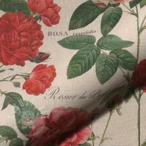 Dekostoff Linenlook premium Vintage Rose Garden digital print