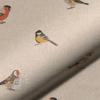 Dekostoff Linenlook Tiny Garden Birds