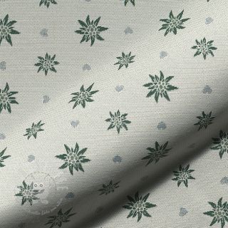 Dekostoff jacquard DOUBLE FACE Landhaus Edelweiss forest green