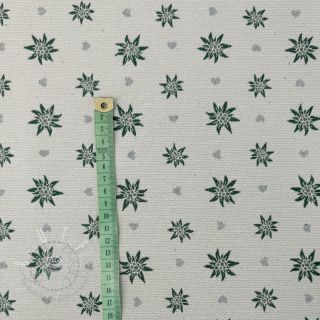 Dekostoff jacquard DOUBLE FACE Landhaus Edelweiss forest green