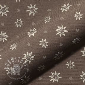 Dekostoff jacquard DOUBLE FACE Landhaus Edelweiss taupe