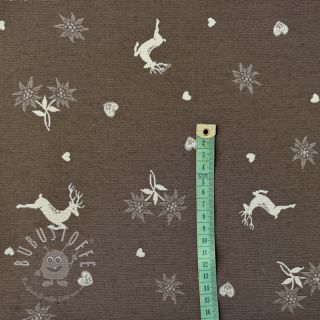 Dekostoff jacquard DOUBLE FACE Landhaus Mixed Icon taupe