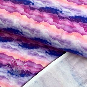 Sweatstoff Magic sky waves purple digital print