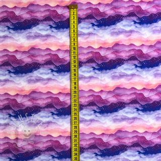 Sweatstoff Magic sky waves purple digital print