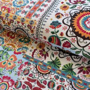 Dekostoff jacquard Ethnic multico