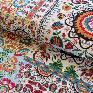 Dekostoff jacquard Ethnic multico