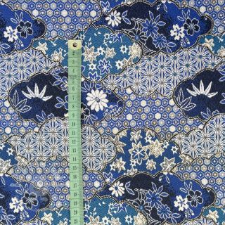 Dekostoff jacquard Nuage allover bleu