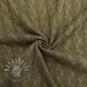 Strickstoff Jacquard CABLE camo green