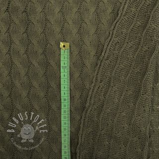 Strickstoff Jacquard CABLE camo green