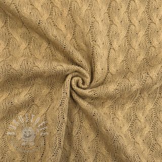 Strickstoff Jacquard CABLE light brown