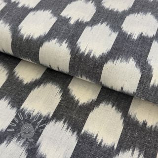 Baumwollstoff IKAT grey design B