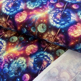 Sweatstoff Fantasy flowers design A digital print