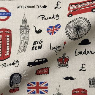 Dekostoff Linenlook London Icon City