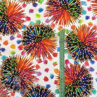 Jersey Pencil explosion circles digital print