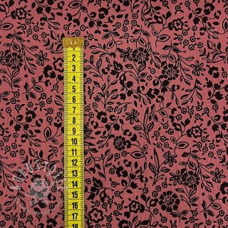 Double gauze/musselin Paisley flowers bordeaux