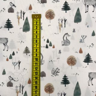 Baumwollstoff Forest off white digital print