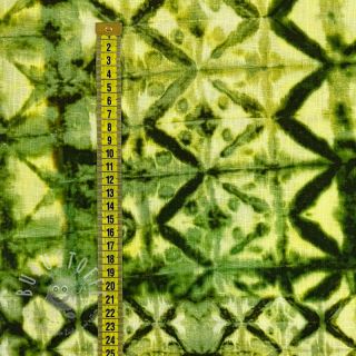 Viskosestoff leinen Shibori TIE DYE green digital print