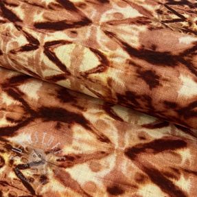 Viskosestoff leinen Shibori TIE DYE brown digital print