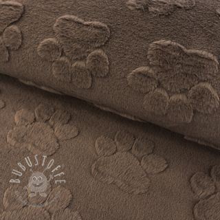 Fleece Paw prints brown