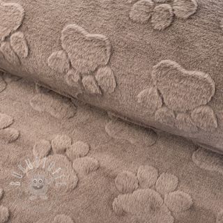 Fleece Paw prints taupe