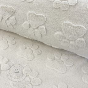 Fleece Paw prints ecru