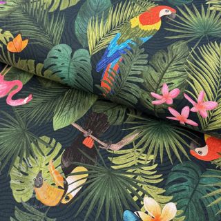 Dekostoff premium Tropical jungle bird digital print