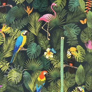 Dekostoff premium Tropical jungle bird digital print